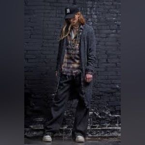 R13 long tweed grey cardigan. Size medium.